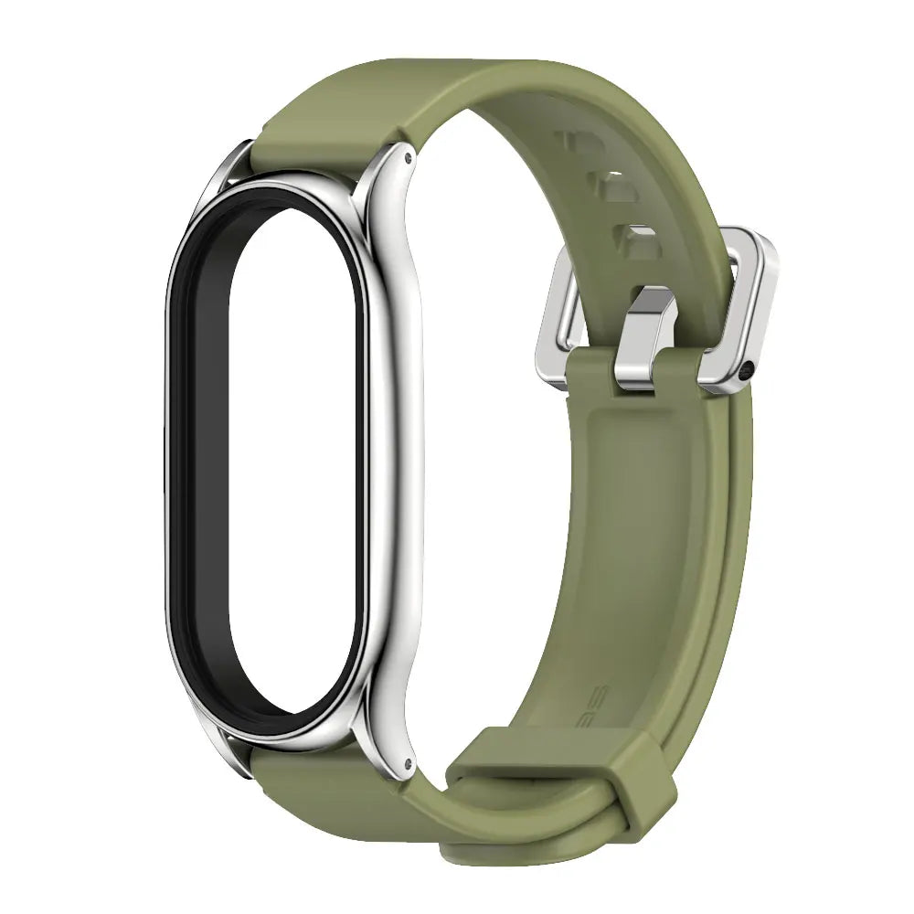 For Mi Band 10 9 8 7 6 5 Strap Silicone Wristband for Mi Band 9 Leather Strap For Mi band 8 Bracelet MiBand Metal Wristbands