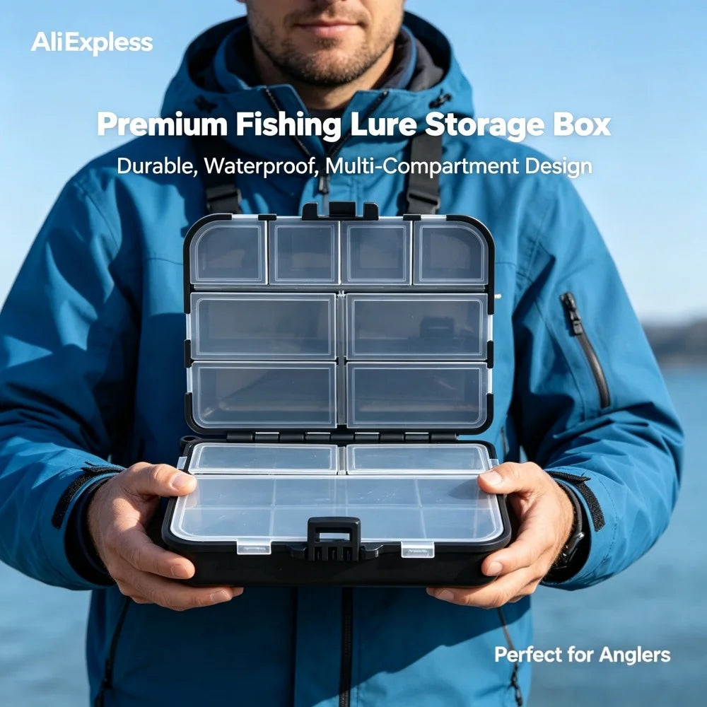 Double Sided Fishing Storage Box Multifunctional Fishing Gear Organizer Portable Case for Bait Hooks and Carp Luya Fishing