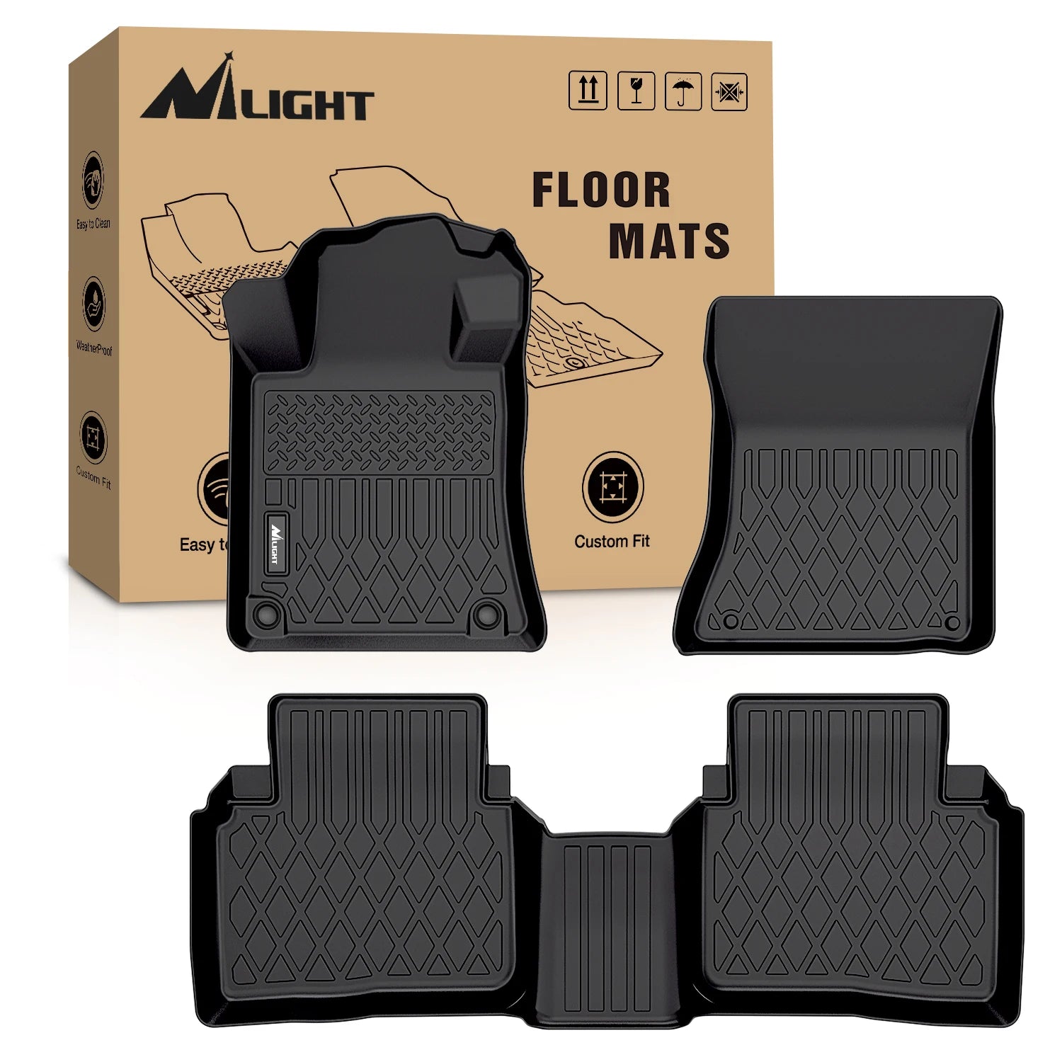 Nilight Custom Fit TPE Floor Mats All Weather Waterproof Heavy Duty Car Floor Liners for Nissan Altima 2007-2025 Rogue 2014-2025 Pathfinder 2013-2025 Murano 2019-2025 Sentra 2014-2025 Titan Titan XD Frontier Ariya Kicks Armad