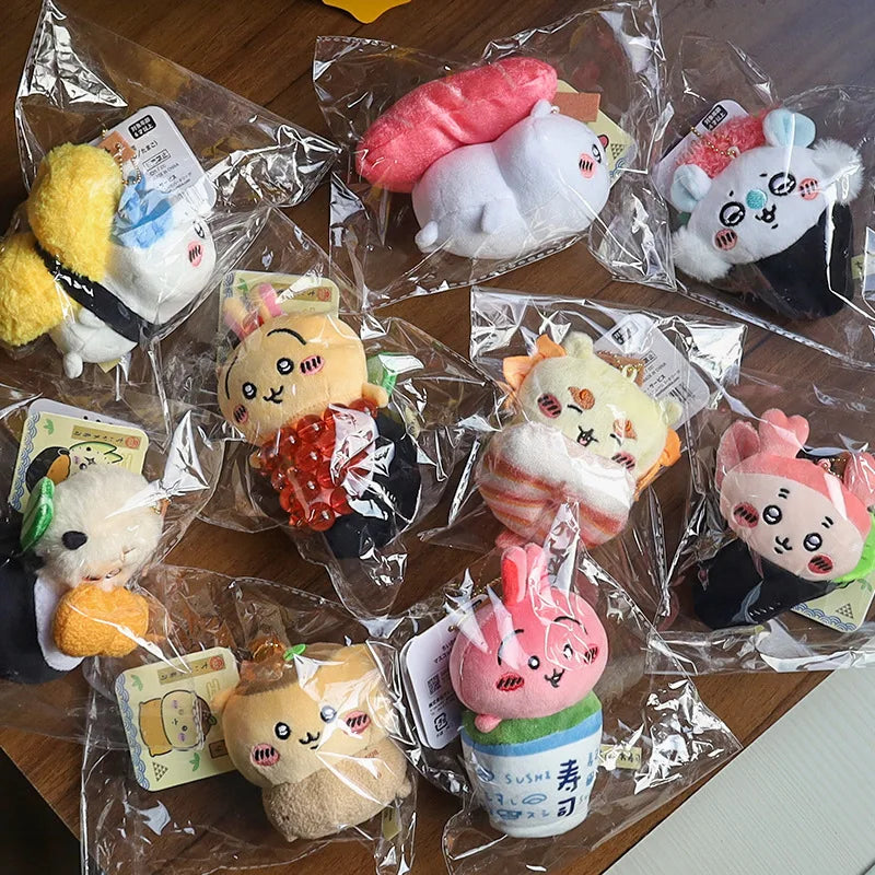 Sushi Series jiyi Pendants Plush Dolls Momonga Hachiware Usagi Pendants Keychains Friend Dolls, Toys Cute Gifts