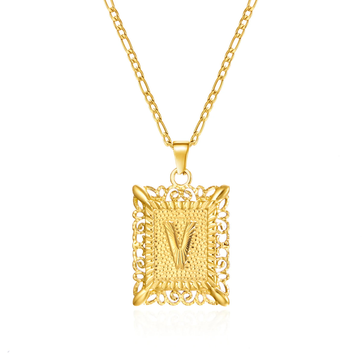 Stainless Steel Initial Letter Necklace For Women Men 2025 New Stylish Square Pendant Necklace Birthday Party Jewelry Gifts
