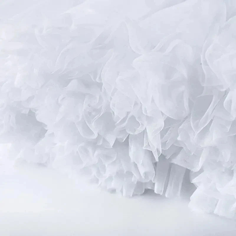 Women Elastic High Waist Ballet Sweet  Tutu Skirt Satin Bowknot Mesh Tulle Fluffy Petticoat Dress Underskirt