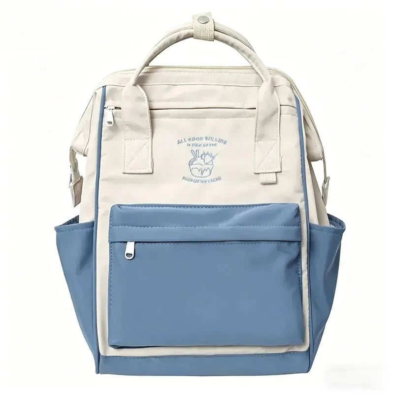 Japan Trend Color Matching Waterproof Backpack Leisure Travel Bagfor Women and Girls Large Capacity Sports Weekend Trip Sportbag