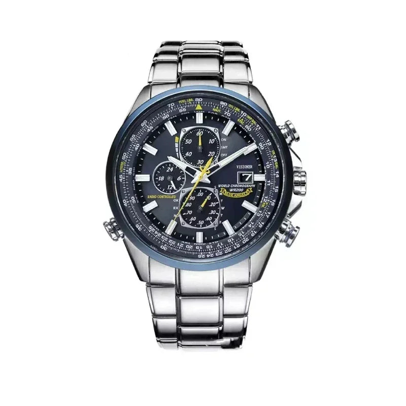 High Quality Men's Quartz Watch Luxury Trend Luminous Multi-Function Chrono Stainless Automatic Watch Father's Day Gifts for Men