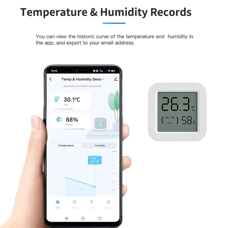 Tuya Temperature Humidity Sensor Mini LCD Display Compatible with BT APP Remote Control Thermometer Hygrometer