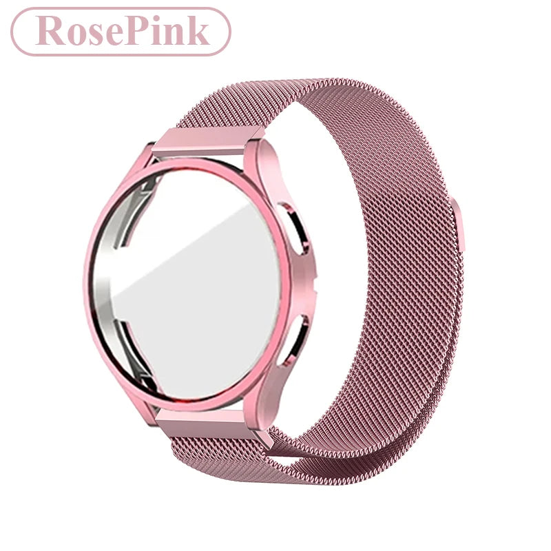 Metal Strap For Samsung Galaxy Watch 4 5 6 Active 2 40mm 44mm Band Watch 3 4 Classic Milanese Magnetic Loop Replacement Bracelet