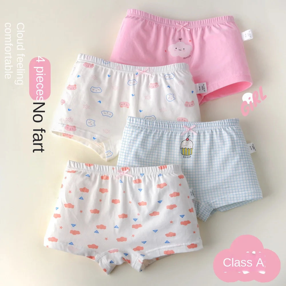 3-8 year old children's underwear women's pure cotton children's cartoon boxer