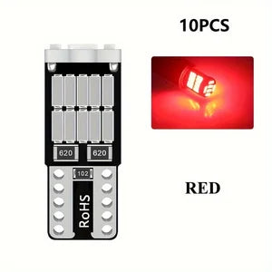 10PCS T10 W5W LED Bulbs - 6000K Cool White 4014 26SMD Canbus, Fits 168 194 5w5 for Car Interior & Signal Lights Upgrade