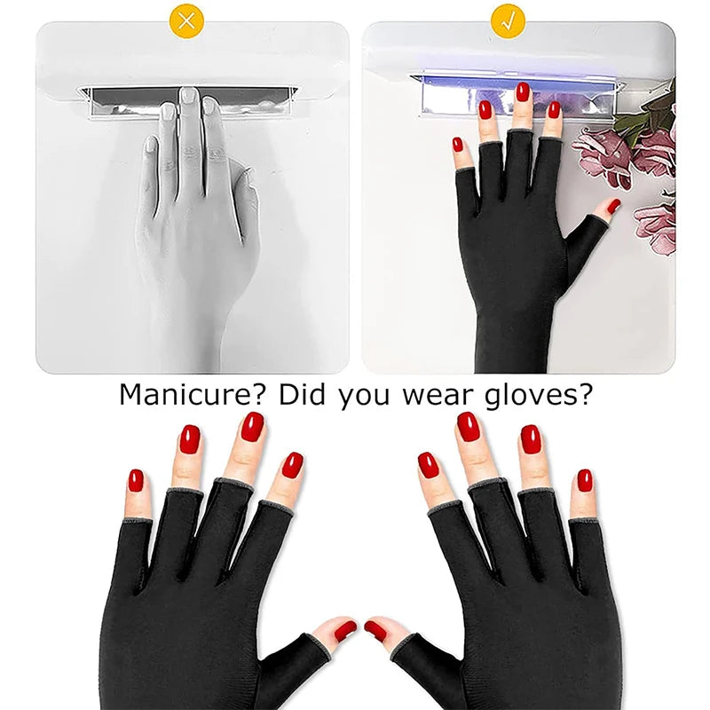 High-Quality Nail Art Glove UV Protection Glove Anti UV Radiation Protection Gloves Protecter For Nail Art Gel UV LED Lamp Tool