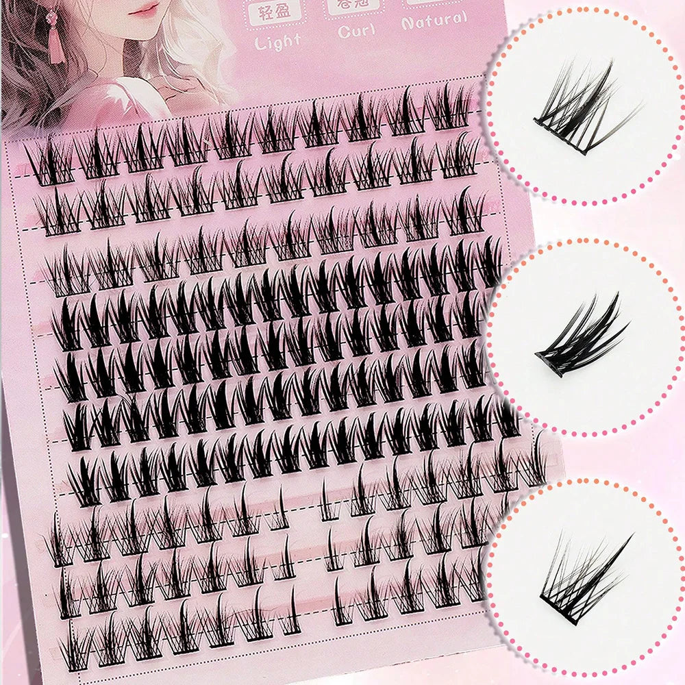 DIY Clusters Eyelash Extension Winged Individual Lashes Volume False Eyelashes Natural Segmented Eyelash Bundles Makeup Tools