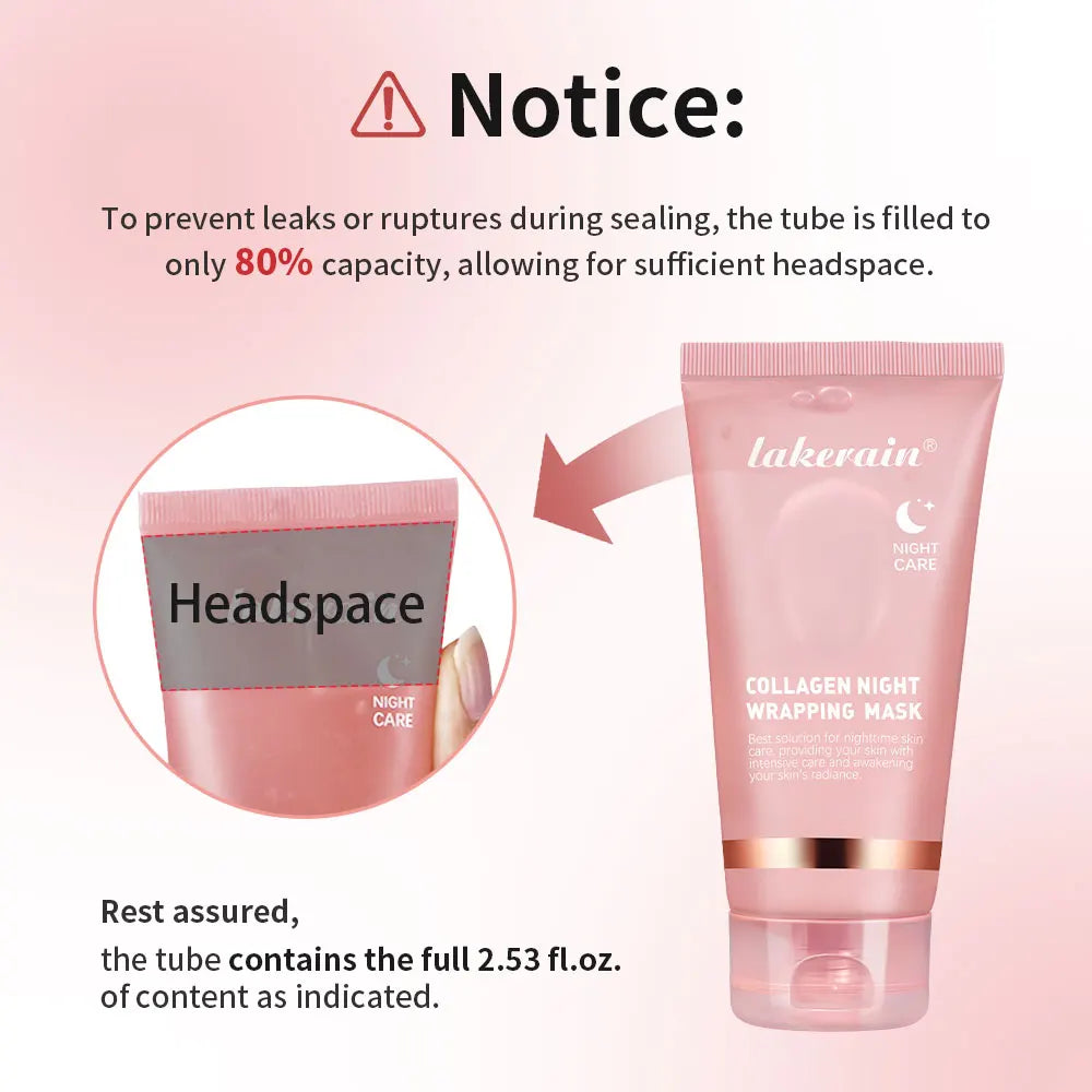 Collagen Overnight Wrapping Peel Off Facial Mask Set Korean Collagen Night Wrapping Mask Deeply Hydrates Night Care Mask Cream