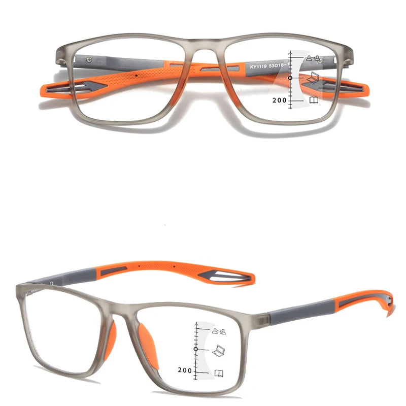 Soft Multifocal Progressive Reading Glasses Anti Blue Light Multifocal Elderly Eyewears Men Women's Large Frame Eyeglasses