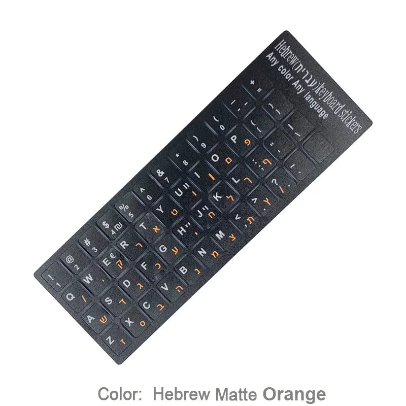 SR Standard Matte 3 in 1 Hebrew 15 Kinds Keyboard Stickers Language English Russian Letter Film for PC Laptop Accessories
