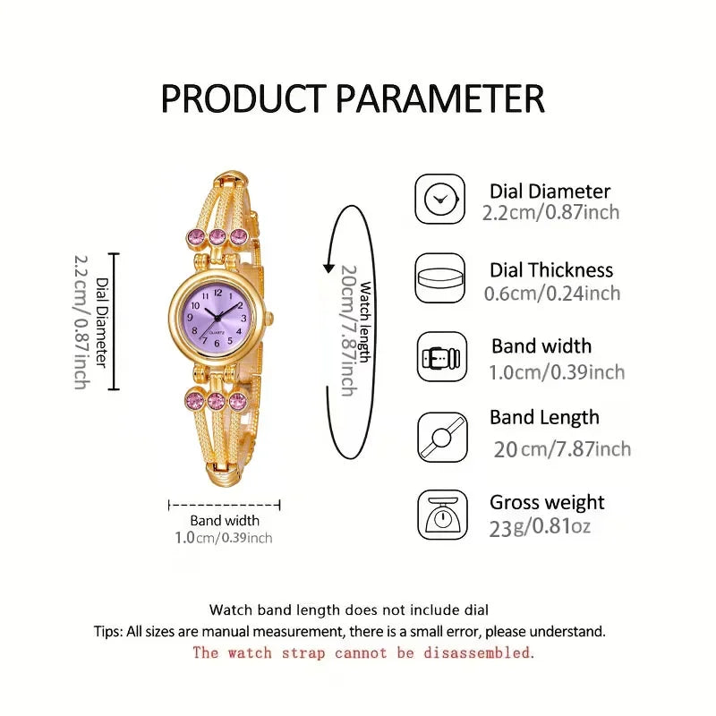 5-Piece Set, stylish and elegant luxury women's watch and bracelet set. Mother's Day and other festivals. (Box not included)