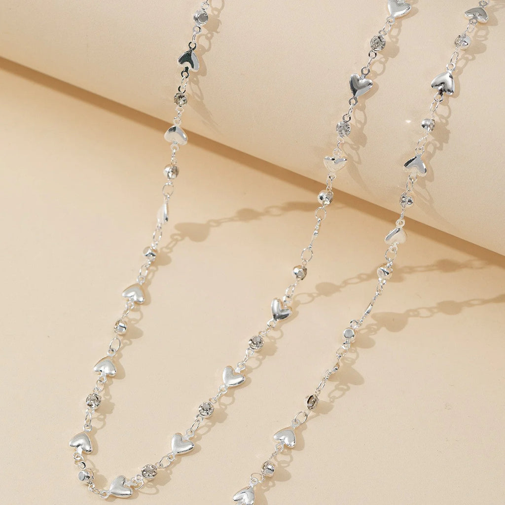 Trendy Gold Silver Color Glass Long Y-Shaped Necklace Metal Collarbone Chain Summer Holiday Party Bohemian Body Jewelry Gifts