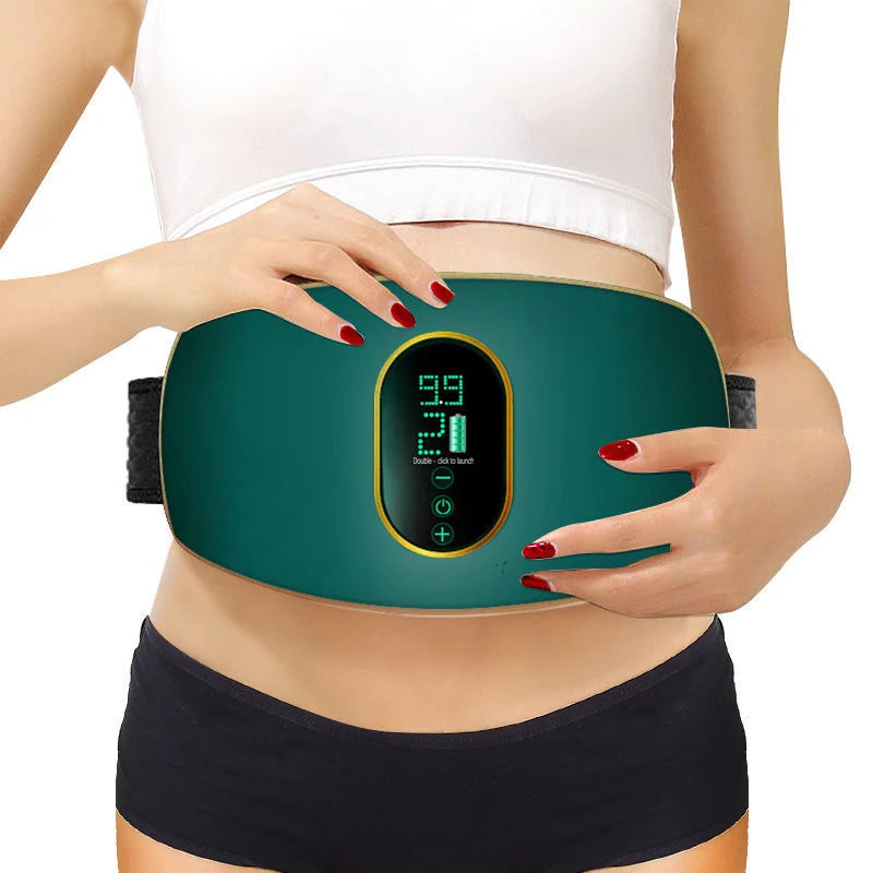 EMS Waist Abdominal Massage Belt Heating & Vibrating Slimming Fat Burner for Body Shaping Belly Back Leg Muscle Relief