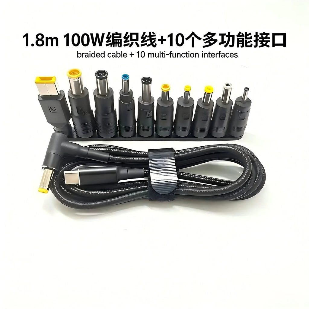 100W Type-C DC Power Adapter, USB-C Fast Charging Cable For Lenovo Asus HP Acer Laptop