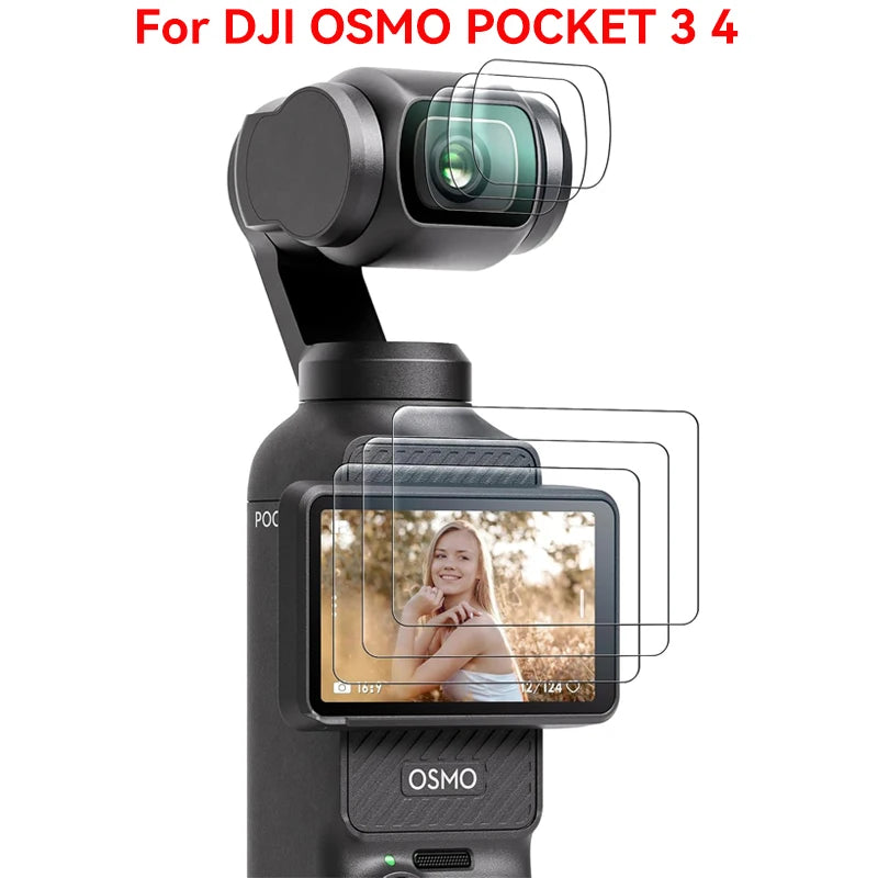 For DJI Osmo Pocket 4 3 Screen Protector Lens Protector Accessories with Tempered Glass LCD Display Film Scratch Resistant