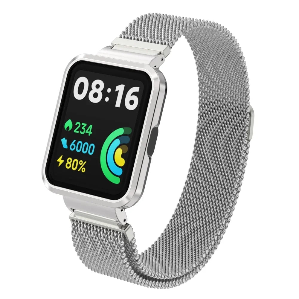 Milanese Strap For Xiaomi Redmi Watch 2 Lite Smart Watch Metal Frame Protector Case Bracelet Watchband For Redmi Watch 1 strap