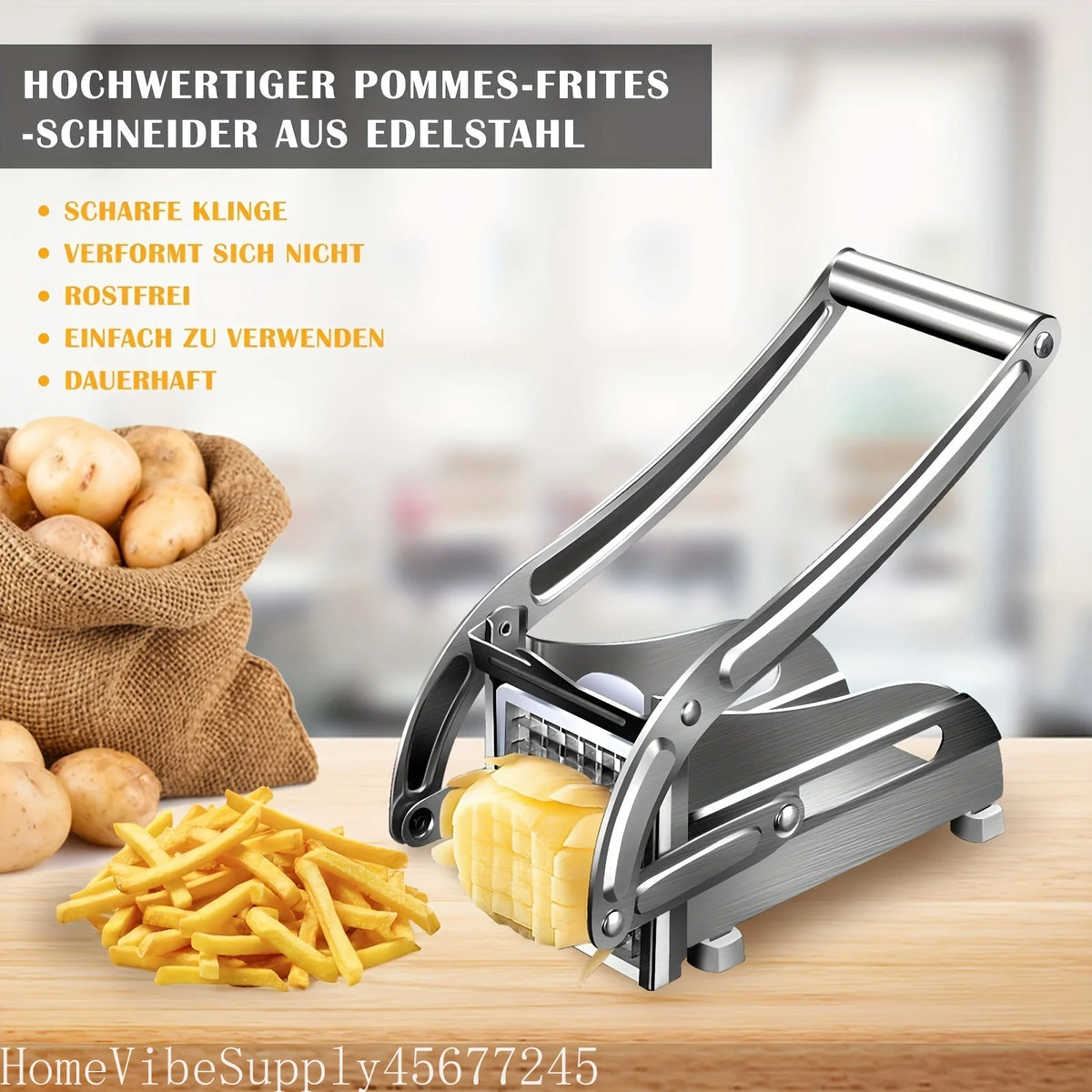 Stainless Steel Vegetable Cutter French Fry Cutter, Potato Slicer, Onion Chopper, Food Chopper, Fruit Cutter, French Fry Chopper, Vegetable Chopper, Chop Potatoes Carrots Cucumbers, Kitchen Supplies Kitchen Gadgets Kitchen Ad