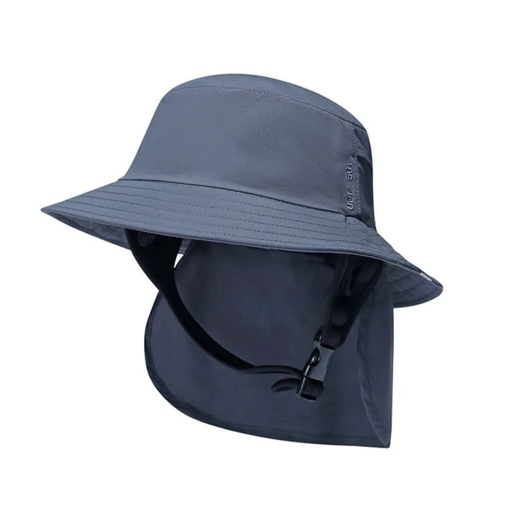 With Chin Strap Surfing Backet Hat Breathable Wide-brimmed Ladies Sun Hat Quick-drying UPF50+ Fisherman Cap Water Sport