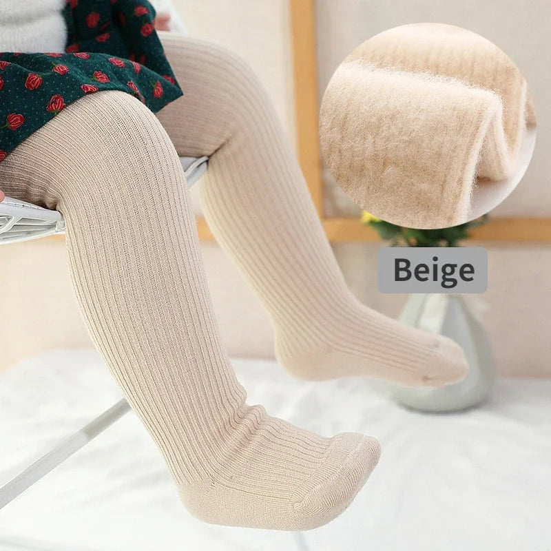 New Thicken Girls Tights for Winter Autumn 1 Pcs Warm Baby Girls Clothing Children Stockings 0-6 Years Old Solid Kids Pantyhose
