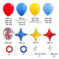139Pcs Carnival Circus Balloon Garland Arch Kit Red Blue Yellow Basic Rainbow Multi Color Latex Balloons Star Shaped Aluminum Foil Balloons With Party Whistles Puncture Resistant Not Easy To Break Multi Function Game Props Id