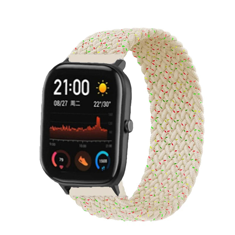 20mm 22mm Watch Straps For Amazfit GTS/4/3/2/2e/GTS2 Mini/GTR 4/3 pro/GTR2/2e/2 Braided solo loop Bracelet Amazfit bip 6 5 band