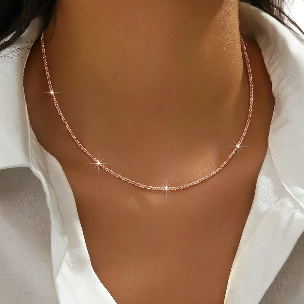 LUXUKISSKIDS 10PCS Shiny Solid Chains Elegant Necklaces for Woman Sparkling Cauliflower Clavicle Choker Simple Wholesale Jewelry