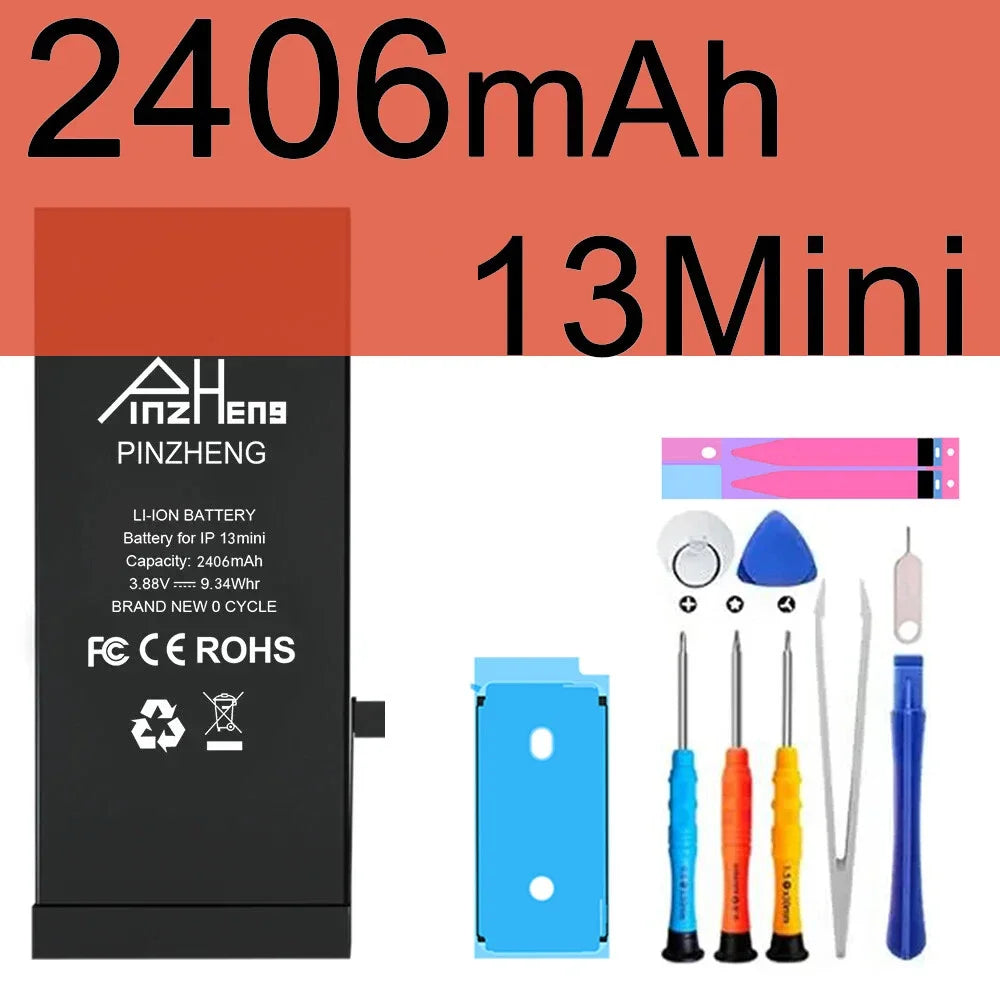 PINZHENG Real High Capacity Battery For iPhone X XR XS Max 12 13 Mini Pro Max 11 Pro Max Replacement Bateria Warranty One Year