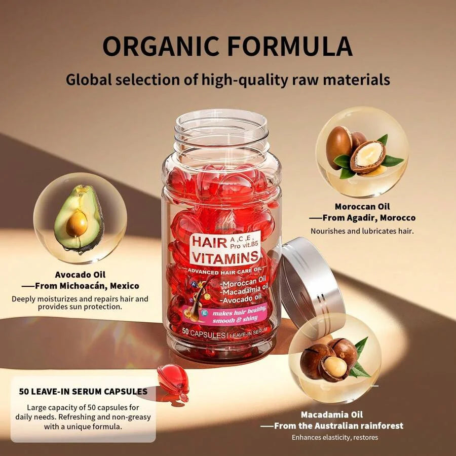 Best-Selling Hair Care Essential Oil Capsules, Moroccan Hair Care Essential Oil, No-Rinse Anti-Hairfall Vitamin Hair Care Essential Oil