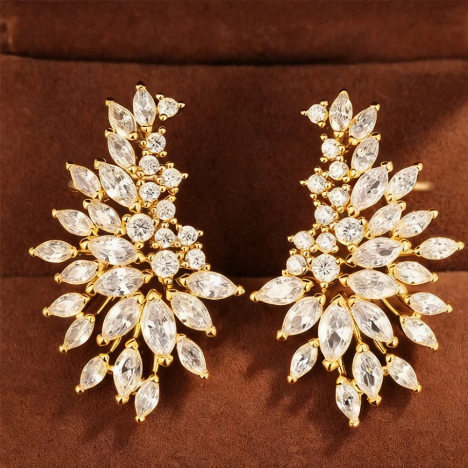 ZAKOL Gorgeous Women's Stud Earrings Full with Dazzling Zirconia Sparkling Ear Piercing Earring Party Jewelry Mother's Day Gift