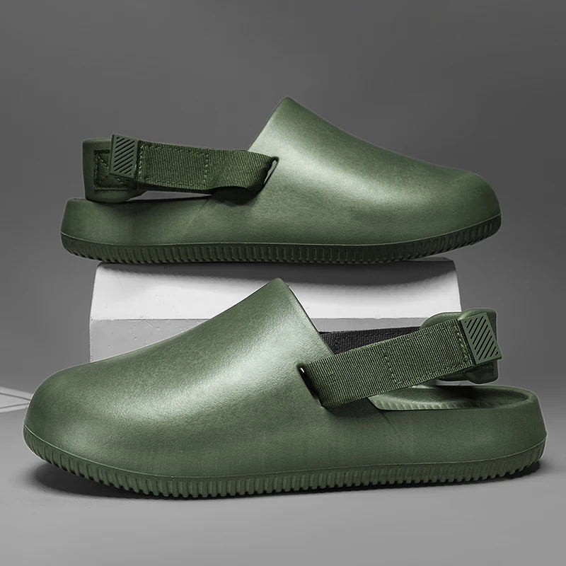Summer Unisex Clogs Women Man Slippers Flat Mules Beach Sandals Quick Drying Water Shoes Work Casual Garden Lightweight Slippers