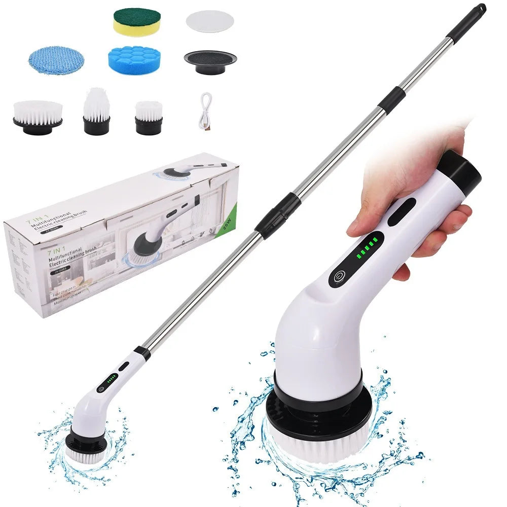 Multi functional household car wireless electric cleaning brush toilet kitchen retractable nine in one portable cleaning brush