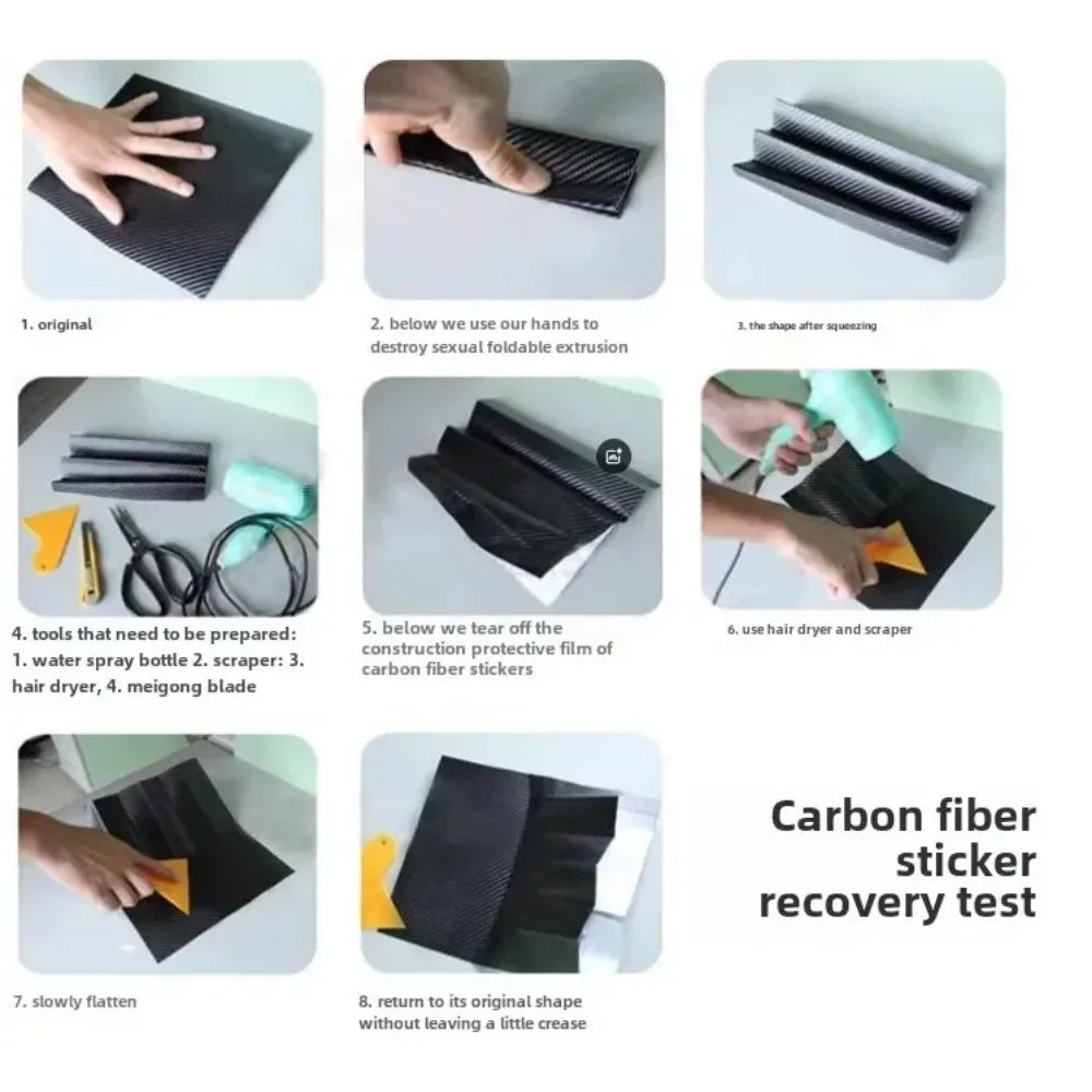 3D Carbon Fiber Sticker Paste Car Threshold Protective Film Anti Scratch Waterproof Matte Black Nano Sticker for Car Body