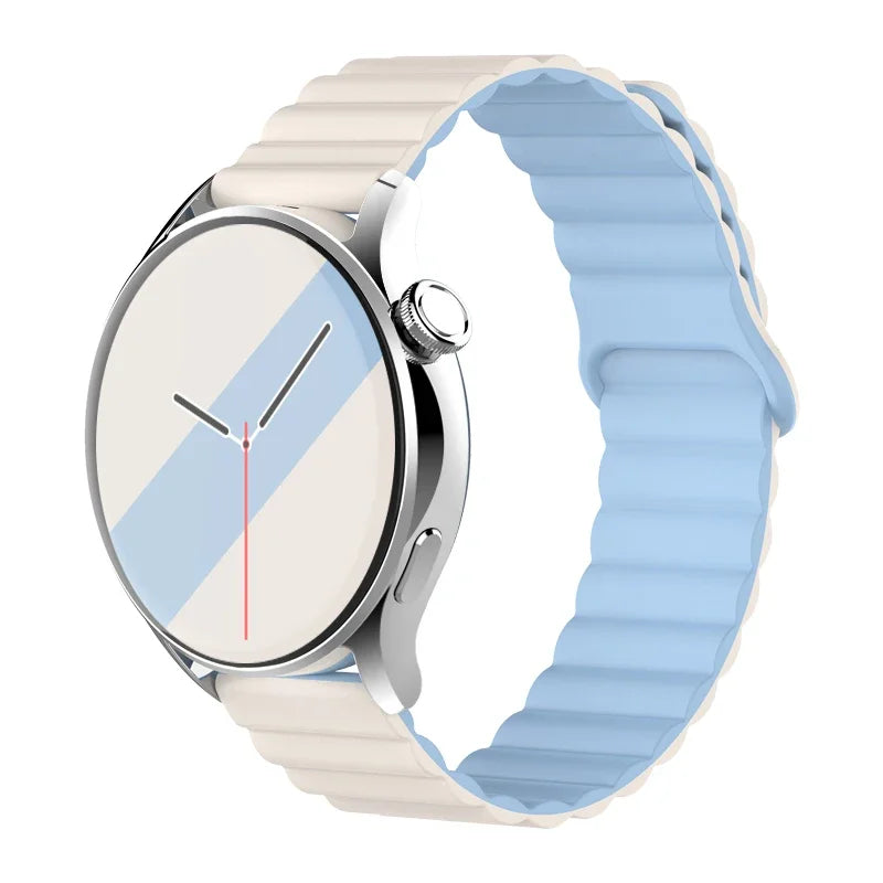 20mm 22mm Magnetic Loop band For Samsung Galaxy watch 6/5 pro/4/Classic/active 2 Silicone link bracelet huawei GT 2-2e 3-4 strap