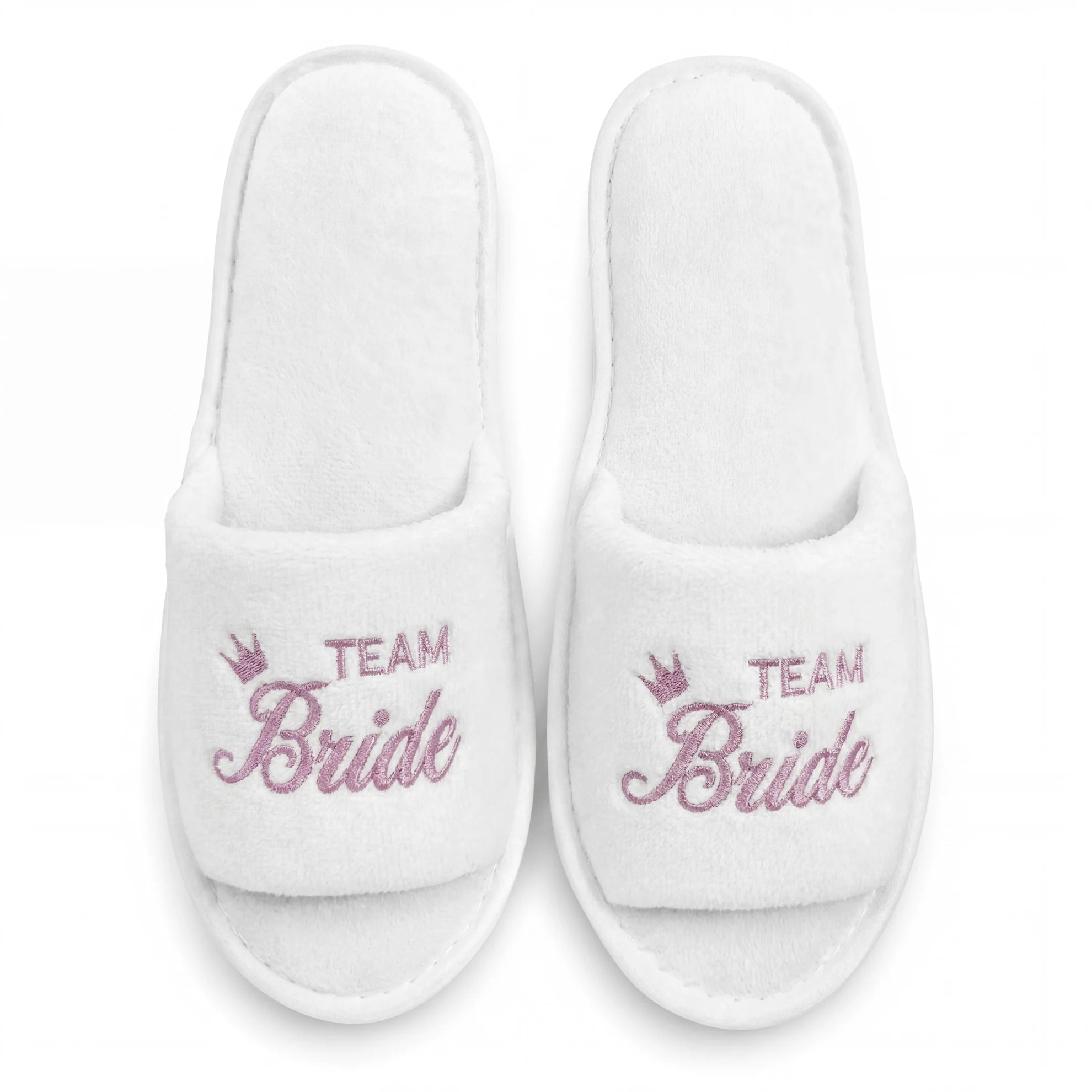 Bride & Bridesmaid, Wedding Party Guests Home Slip On Shoes Bridal Party Slippers Open-toe With Golden, Mint Green and Pink