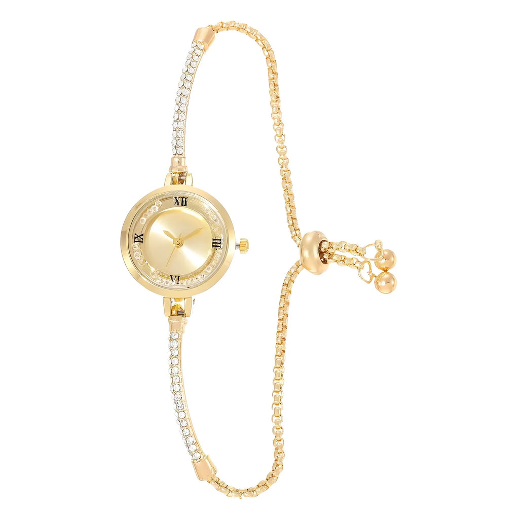 2024 Fashion Women's Wristwatch Gold Bracelet Small Dial Elegant Watch New Cute Women Steel Bracelet Watch Quartz Wristwatch