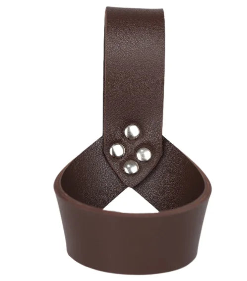 Renaissance Medieval Belt Skirt Hiking Viking Horn Design Leather Cover for Sword Frog Accessory