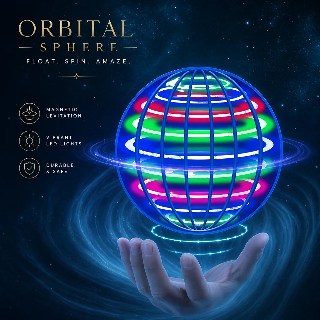 Flying Ball Children's Hand Controlled Color LED Cosmic Globe 360 ° Rotating Suspension Ball Suitable for Indoor and Outdoor Toy