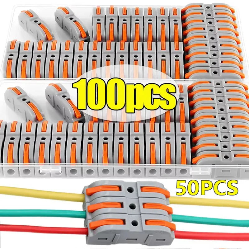 20/30/50/100 Pieces of Universal Lever-Type Cable Connectors, 1-to-1 Direct Connection Assembly Type, Electrical Connectors, Wire Terminals, Quick Connection