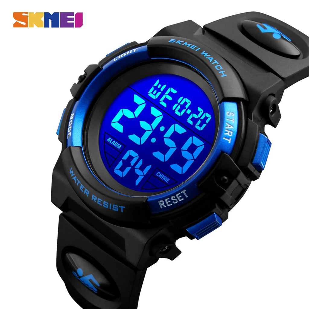 SKMEI Children LED Electronics Digital Watch Chronograph Clock Sport Watches 5Bar Waterproof Kids Wristwatches For Boys Girls