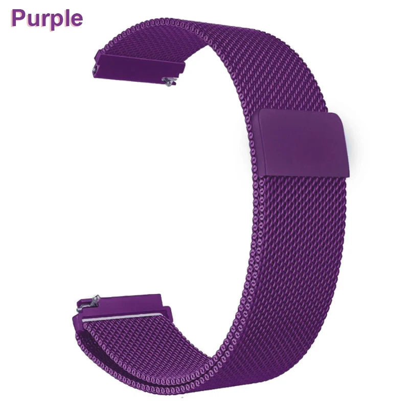 18mm 20mm 22mm Metal Strap For Garmin Vivoactive 3 4 4s 5 6 Band Watch Venu 2 2s 3s SQ Forerunner 645 Bracelet Milanese Loop