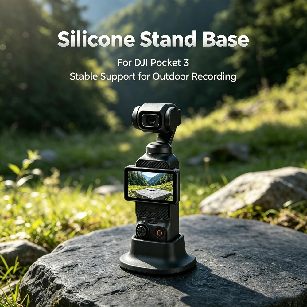 Pocket 3 Silicone Non-Slip Desktop Mount for DJI Osmo Pocket 3 With Portable Charging Opening Base OSMO Pocket 3 Accessories