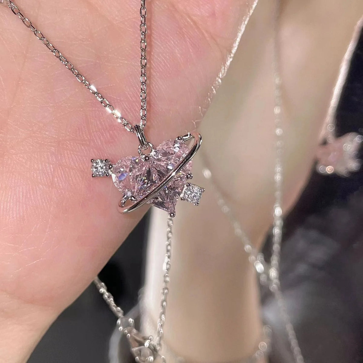 Heart Frequency Necklace Female Ins Niche High-grade Design Sweet All-match Smart Love Clavicle Chain Necklace