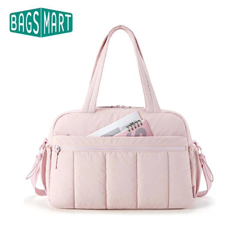 BAGSMART Travel Duffel Bag Gym Bag for Women with Wet Pocket Carry On Weekender Shoulder Boston Bag Waterproof Beach Bags