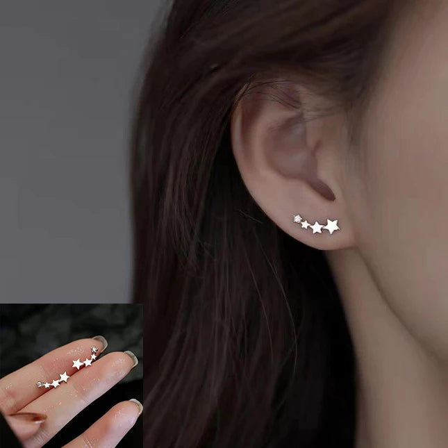 925 Sterling Silver Star Earring for Women Girl Personal Originality Trend Hip Hop Neutral Jewelry Gift Dropshipping