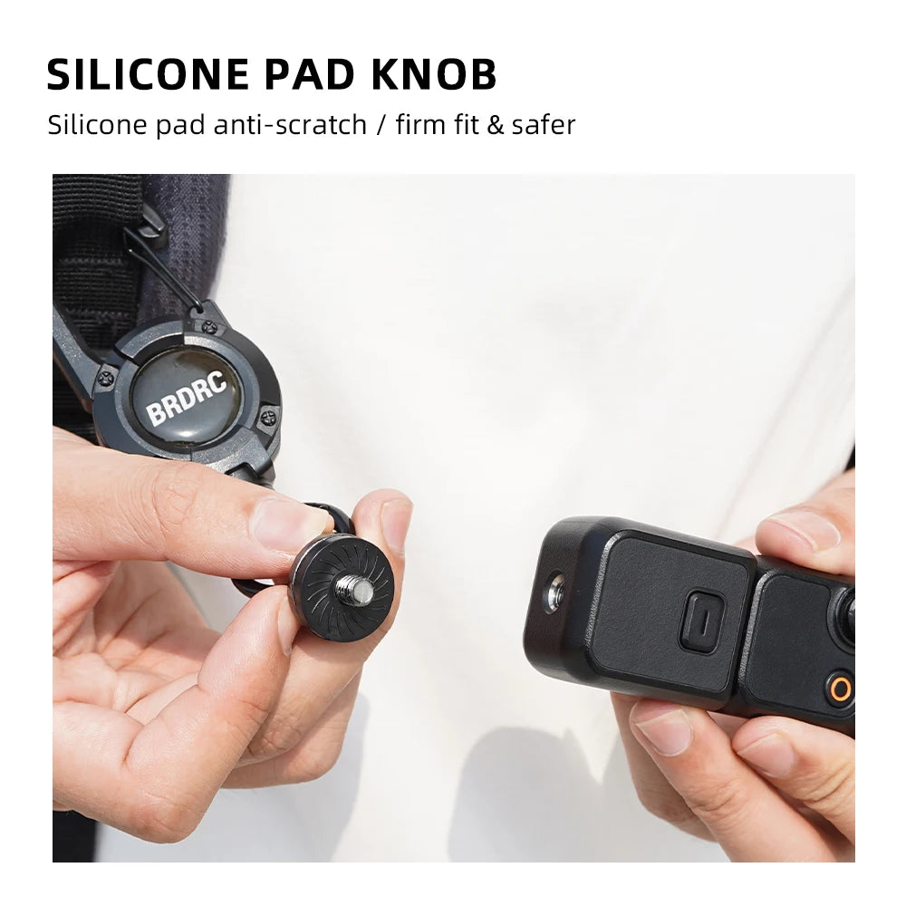 BRDRC Extendable Retractable Holders for DJI Pocket 4 3/Insta360 X5 X4  Lanyard Backpack Buckle Mount Outdoor Headed Clip Buckle