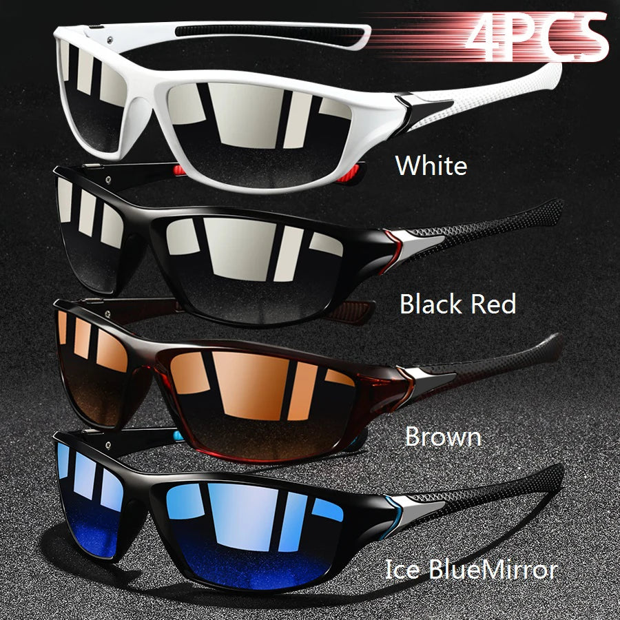4 PCS Fashion Vintage Fishing Cycling Sports Sunglasses Men Women Running Mountaineering Sport Man Sun Glasses UV400 Eyewear