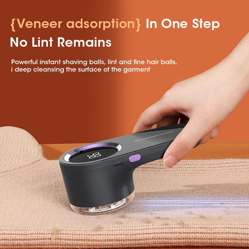 Rechargeable Portable Electric Lint Remover Hair Ball Trimmer Household Clothes Shaver LED Display High-capacity for Clothing
